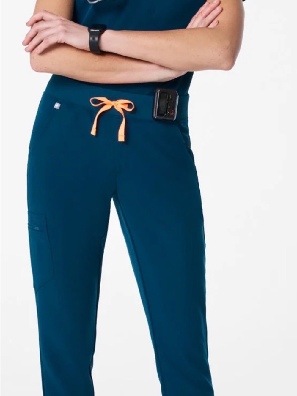FIGS Alexandria High Waisted Jogger Scrub pants color Deep Reef